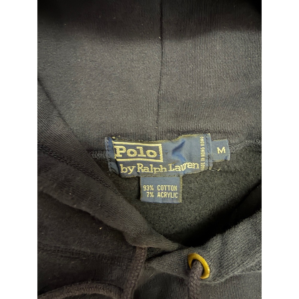 Polo Ralph Lauren Polo Bear Hoodie Mens Medium Navy Blue Graphic Sweatshirt - Picture 3 of 3